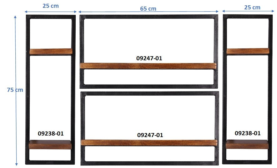 Wandregal-Set, 4-teilig