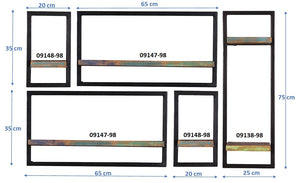 Wandregal-Set, 5-teilig