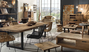 Tisch 200x100 cm, recyceltes Teak natur