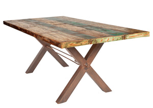 Tisch 180x100 cm, Altholz bunt lackiert