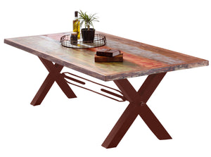 Tisch 200x100 cm, Altholz bunt lackiert