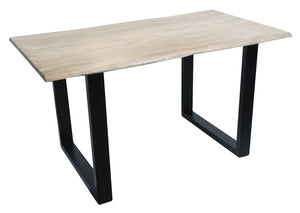 Tisch 160 x 85 cm, Platte hell gekälkt, Gestell schwarz