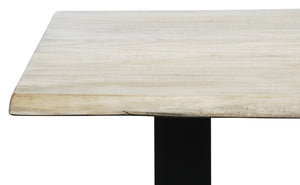 Tisch 160 x 85 cm, Platte hell gekälkt, Gestell schwarz
