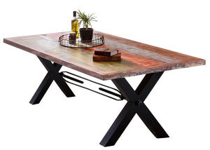 Tisch 220x100 cm, Altholz bunt lackiert